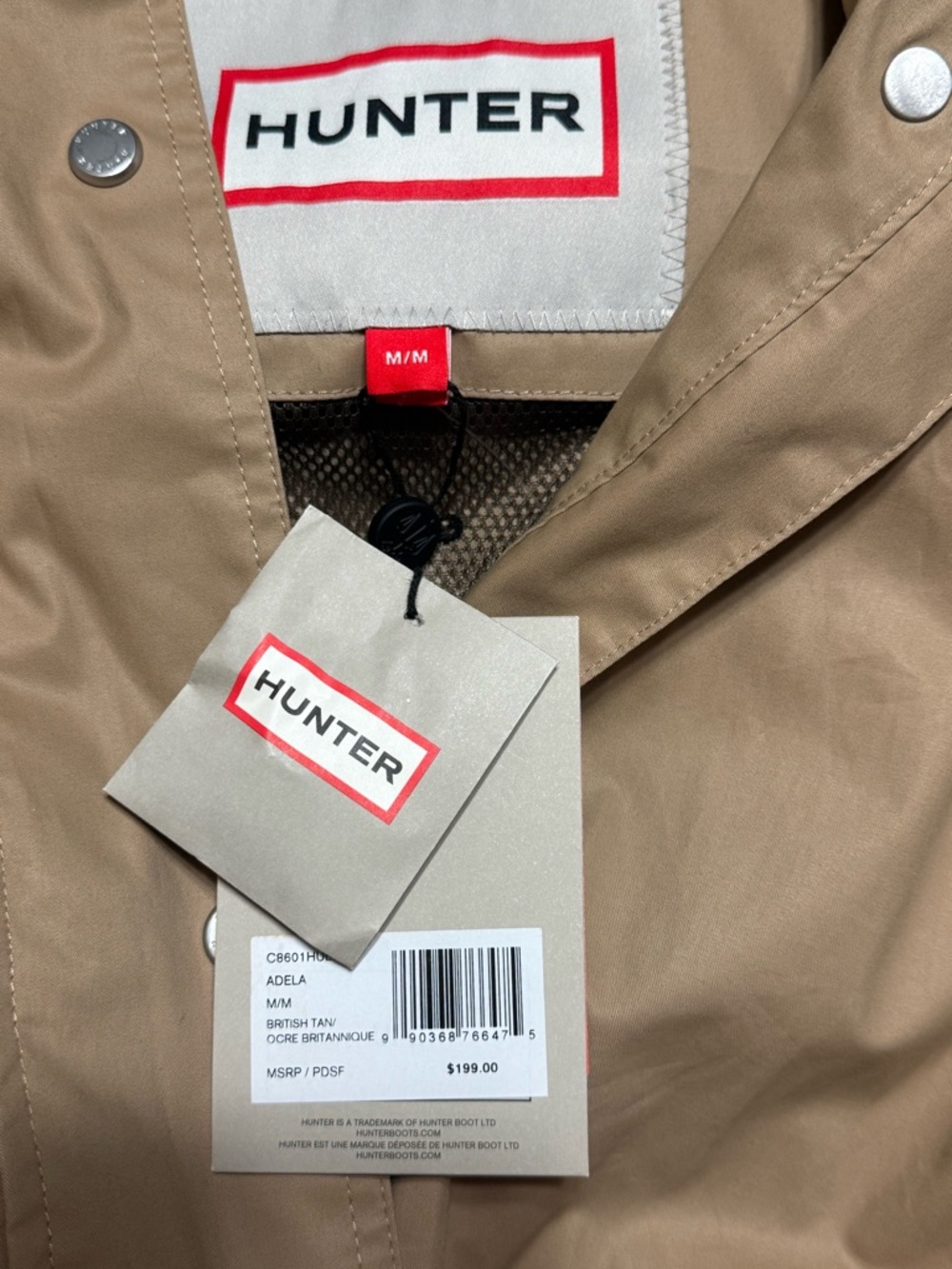 Hunter Adela Women's Hooded Trench Coat in Beige M - Picture 4 of 6